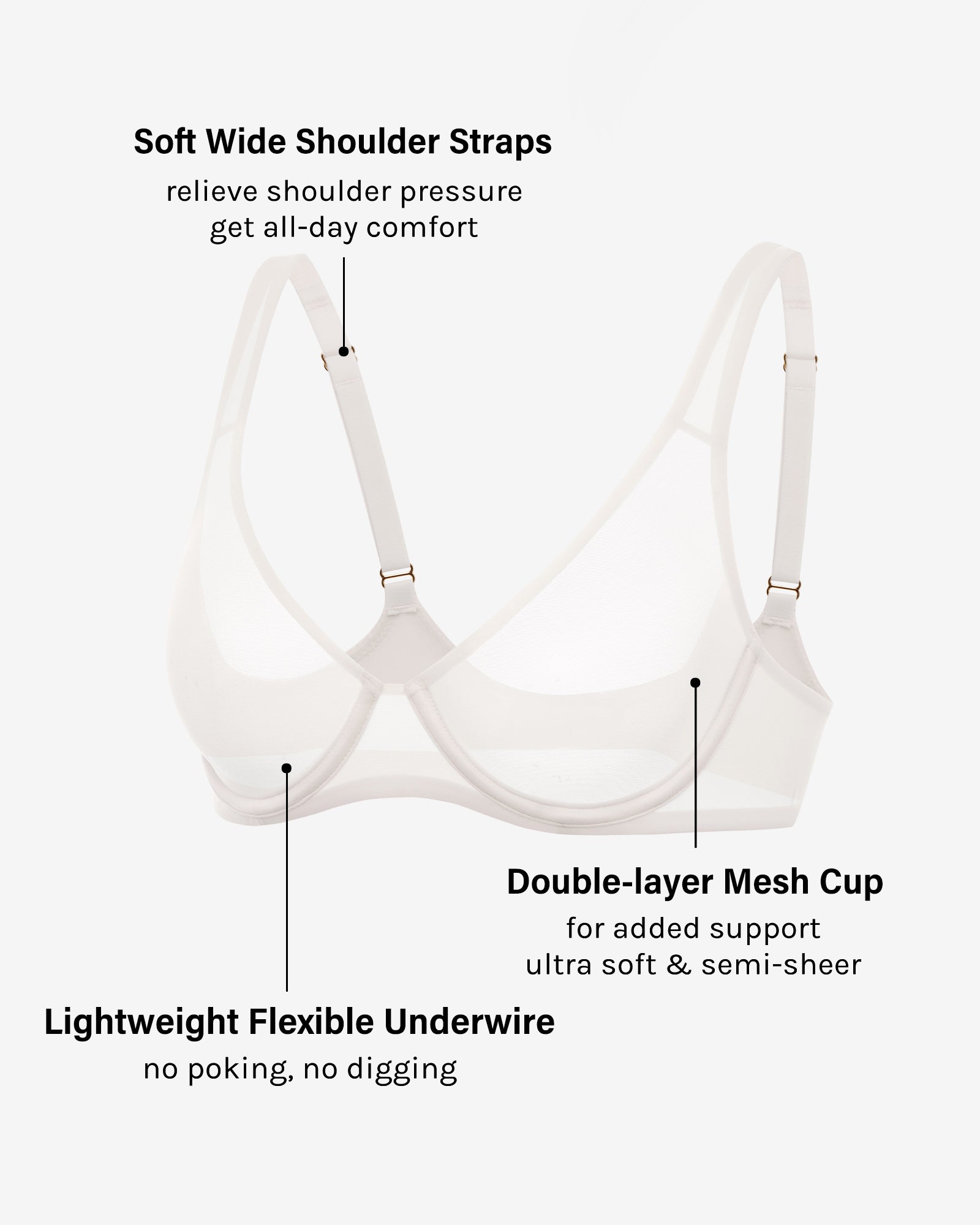 Cosnufy™ Mesh Balconette Bra