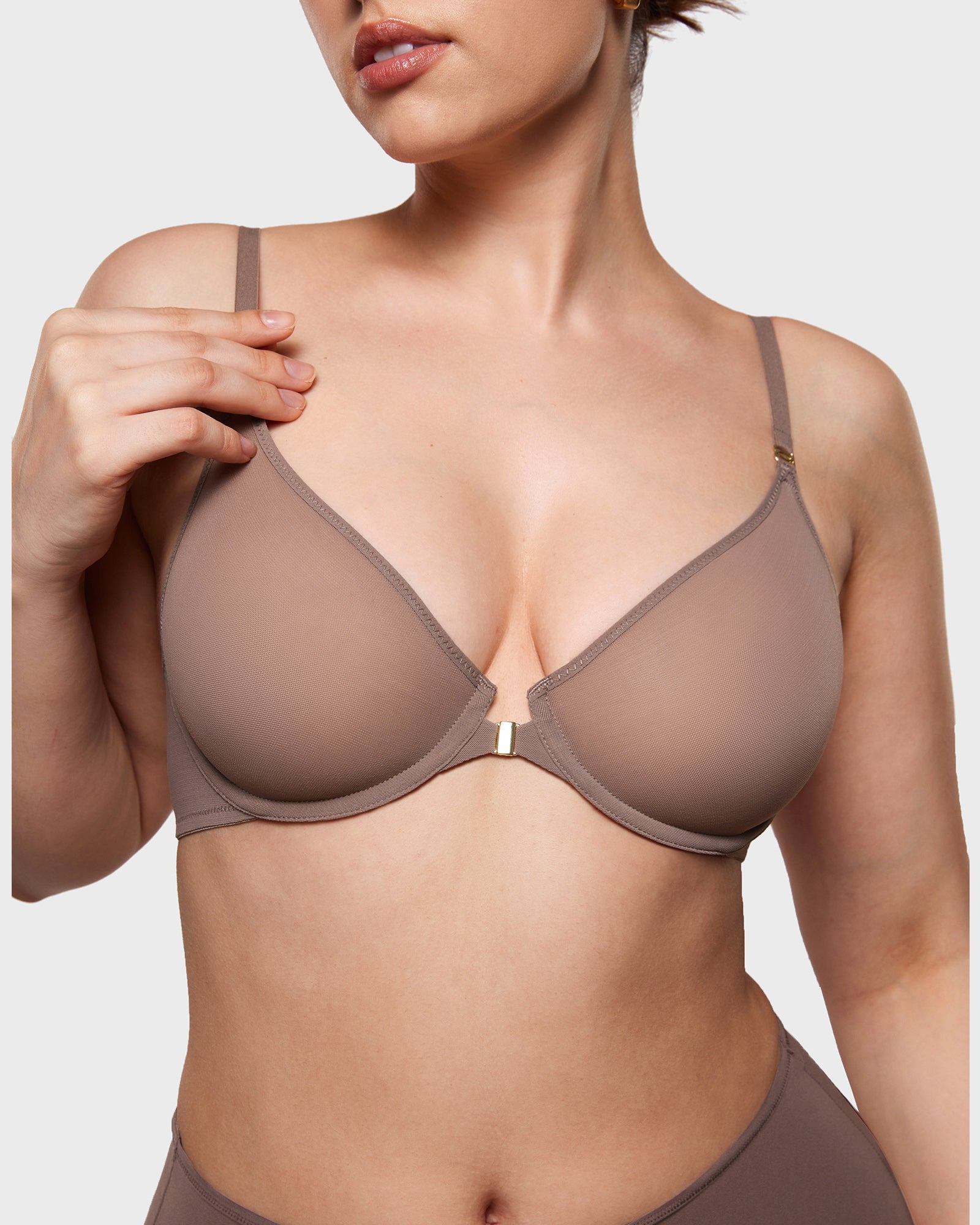 Cosnufy® Sheer Front Closure Bra